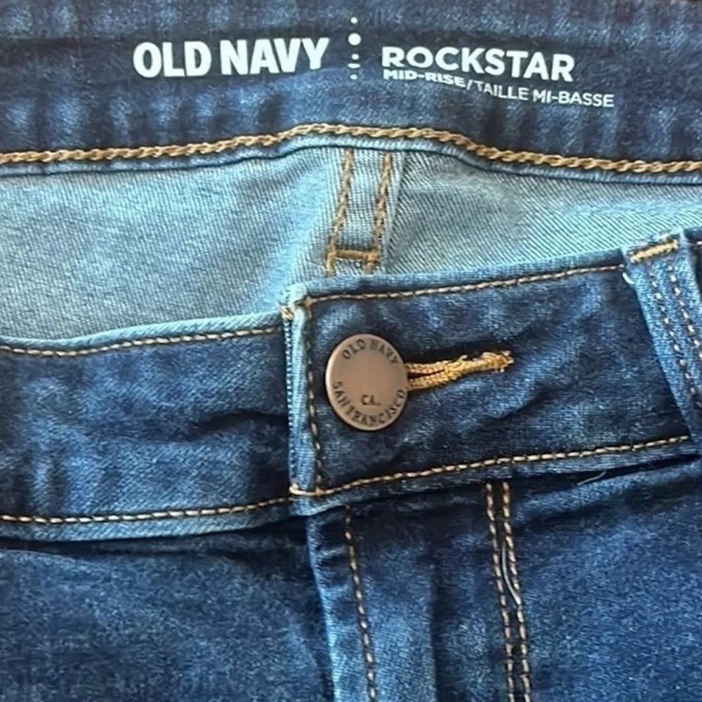 Old‎ Navy Rockstar Jeans Womens 2 Skinny Mid Rise Jeggings Stretch Dark Wash Y2K - Picture 2 of 6